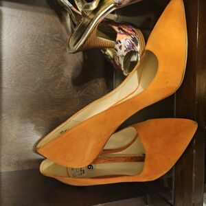 Orange High Heel Pumps with Sleek Design